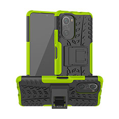 Coque Contour Silicone et Plastique Housse Etui Mat avec Support JX1 pour Xiaomi Mi 11X 5G Vert