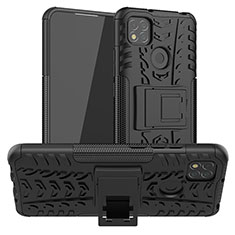 Coque Contour Silicone et Plastique Housse Etui Mat avec Support JX1 pour Xiaomi POCO C31 Noir