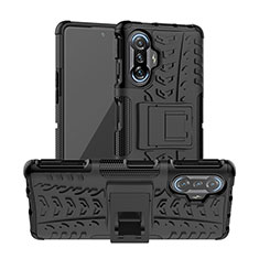 Coque Contour Silicone et Plastique Housse Etui Mat avec Support JX1 pour Xiaomi Poco F3 GT 5G Noir