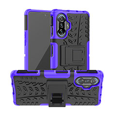 Coque Contour Silicone et Plastique Housse Etui Mat avec Support JX1 pour Xiaomi Poco F3 GT 5G Violet