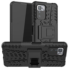 Coque Contour Silicone et Plastique Housse Etui Mat avec Support JX1 pour Xiaomi Poco X3 GT 5G Noir