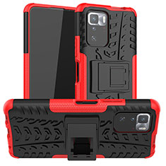 Coque Contour Silicone et Plastique Housse Etui Mat avec Support JX1 pour Xiaomi Poco X3 GT 5G Rouge