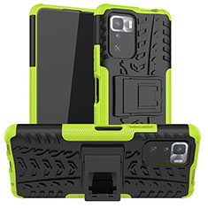 Coque Contour Silicone et Plastique Housse Etui Mat avec Support JX1 pour Xiaomi Poco X3 GT 5G Vert