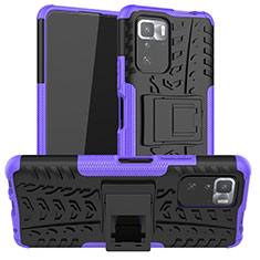 Coque Contour Silicone et Plastique Housse Etui Mat avec Support JX1 pour Xiaomi Poco X3 GT 5G Violet