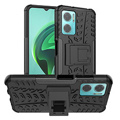 Coque Contour Silicone et Plastique Housse Etui Mat avec Support JX1 pour Xiaomi Redmi 10 Prime Plus 5G Noir