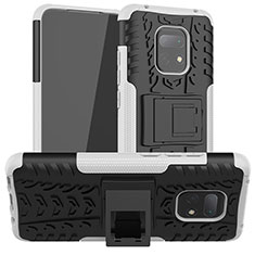 Coque Contour Silicone et Plastique Housse Etui Mat avec Support JX1 pour Xiaomi Redmi 10X Pro 5G Argent