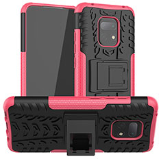 Coque Contour Silicone et Plastique Housse Etui Mat avec Support JX1 pour Xiaomi Redmi 10X Pro 5G Rose Rouge