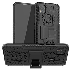 Coque Contour Silicone et Plastique Housse Etui Mat avec Support JX1 pour Xiaomi Redmi 9C Noir