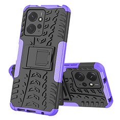 Coque Contour Silicone et Plastique Housse Etui Mat avec Support JX1 pour Xiaomi Redmi Note 12 4G Violet