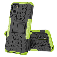 Coque Contour Silicone et Plastique Housse Etui Mat avec Support JX2 pour Motorola Moto E22 Vert