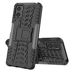 Coque Contour Silicone et Plastique Housse Etui Mat avec Support JX2 pour Motorola Moto E22i Noir