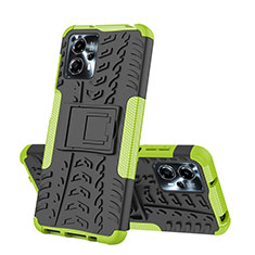 Coque Contour Silicone et Plastique Housse Etui Mat avec Support JX2 pour Motorola Moto G13 Vert