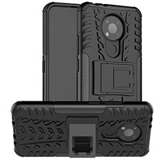 Coque Contour Silicone et Plastique Housse Etui Mat avec Support JX2 pour Nokia 3.4 Noir