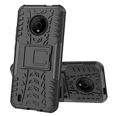 Coque Contour Silicone et Plastique Housse Etui Mat avec Support JX2 pour Nokia C200 Noir