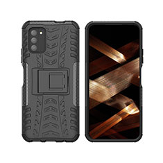 Coque Contour Silicone et Plastique Housse Etui Mat avec Support JX2 pour Nokia G100 Noir