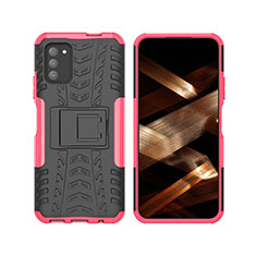 Coque Contour Silicone et Plastique Housse Etui Mat avec Support JX2 pour Nokia G100 Rose Rouge