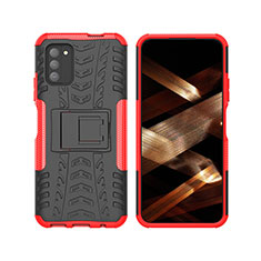 Coque Contour Silicone et Plastique Housse Etui Mat avec Support JX2 pour Nokia G100 Rouge