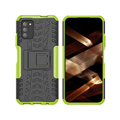 Coque Contour Silicone et Plastique Housse Etui Mat avec Support JX2 pour Nokia G100 Vert