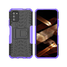 Coque Contour Silicone et Plastique Housse Etui Mat avec Support JX2 pour Nokia G100 Violet