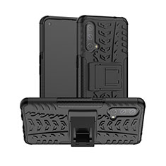 Coque Contour Silicone et Plastique Housse Etui Mat avec Support JX2 pour OnePlus Nord CE 5G Noir