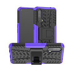 Coque Contour Silicone et Plastique Housse Etui Mat avec Support JX2 pour OnePlus Nord CE 5G Violet