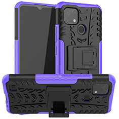 Coque Contour Silicone et Plastique Housse Etui Mat avec Support JX2 pour Realme C11 (2021) Violet