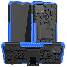 Coque Contour Silicone et Plastique Housse Etui Mat avec Support JX2 pour Realme C20 Bleu