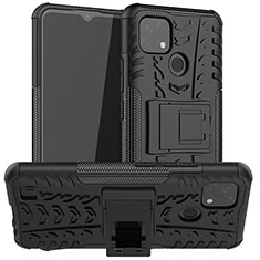 Coque Contour Silicone et Plastique Housse Etui Mat avec Support JX2 pour Realme C20 Noir