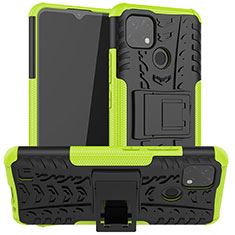 Coque Contour Silicone et Plastique Housse Etui Mat avec Support JX2 pour Realme C20 Vert