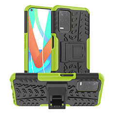 Coque Contour Silicone et Plastique Housse Etui Mat avec Support JX2 pour Realme Narzo 30 5G Vert