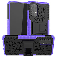 Coque Contour Silicone et Plastique Housse Etui Mat avec Support JX2 pour Samsung Galaxy A32 4G Violet