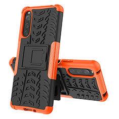 Coque Contour Silicone et Plastique Housse Etui Mat avec Support JX2 pour Sony Xperia 10 V Orange