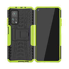 Coque Contour Silicone et Plastique Housse Etui Mat avec Support JX2 pour Xiaomi Mi 10T Pro 5G Vert