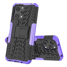 Coque Contour Silicone et Plastique Housse Etui Mat avec Support JX2 pour Xiaomi Redmi 12 4G Violet