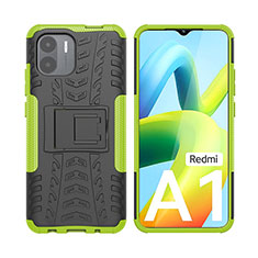 Coque Contour Silicone et Plastique Housse Etui Mat avec Support JX2 pour Xiaomi Redmi A1 Vert