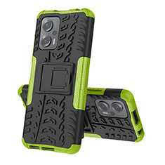 Coque Contour Silicone et Plastique Housse Etui Mat avec Support JX2 pour Xiaomi Redmi K50i 5G Vert