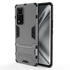 Coque Contour Silicone et Plastique Housse Etui Mat avec Support KC1 pour Huawei Honor V40 5G Gris