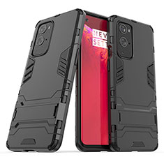 Coque Contour Silicone et Plastique Housse Etui Mat avec Support KC1 pour OnePlus 9 Pro 5G Noir