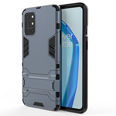 Coque Contour Silicone et Plastique Housse Etui Mat avec Support KC1 pour OnePlus 9R 5G Bleu