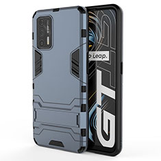 Coque Contour Silicone et Plastique Housse Etui Mat avec Support KC1 pour Realme GT Neo 5G Bleu