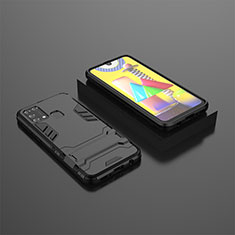 Coque Contour Silicone et Plastique Housse Etui Mat avec Support KC1 pour Samsung Galaxy M31 Noir