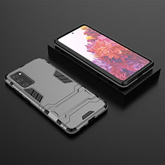 Coque Contour Silicone et Plastique Housse Etui Mat avec Support KC1 pour Samsung Galaxy S20 FE (2022) 5G Gris