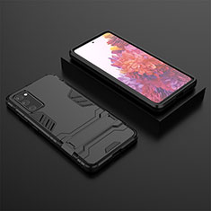 Coque Contour Silicone et Plastique Housse Etui Mat avec Support KC1 pour Samsung Galaxy S20 FE 5G Noir