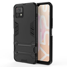 Coque Contour Silicone et Plastique Housse Etui Mat avec Support KC1 pour Vivo Y31s 5G Noir