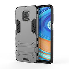 Coque Contour Silicone et Plastique Housse Etui Mat avec Support KC1 pour Xiaomi Poco M2 Pro Gris