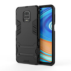 Coque Contour Silicone et Plastique Housse Etui Mat avec Support KC1 pour Xiaomi Redmi Note 9 Pro Max Noir