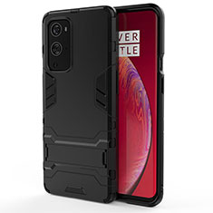 Coque Contour Silicone et Plastique Housse Etui Mat avec Support KC2 pour OnePlus 9 Pro 5G Noir