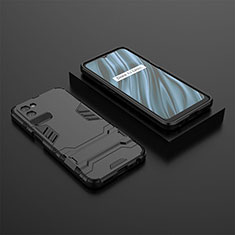 Coque Contour Silicone et Plastique Housse Etui Mat avec Support KC2 pour Realme V11s 5G Noir