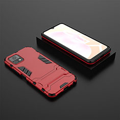 Coque Contour Silicone et Plastique Housse Etui Mat avec Support KC2 pour Vivo iQOO U3x 5G Rouge