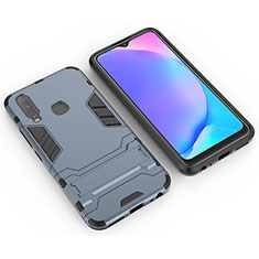 Coque Contour Silicone et Plastique Housse Etui Mat avec Support KC2 pour Vivo Y11 Bleu